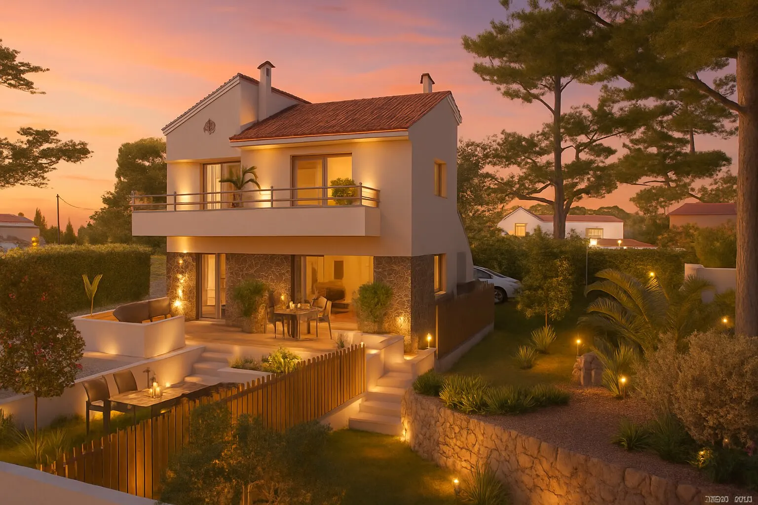 Maison rénovée Cœur Esterel Plage au coucher du soleil