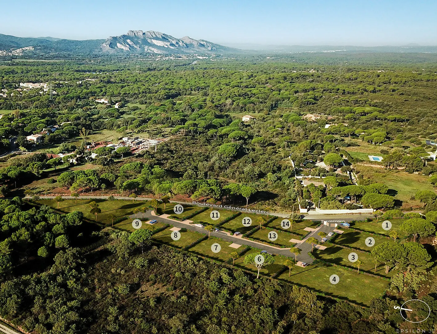 Vue aérienne du lotissement Le Domaine des Pins